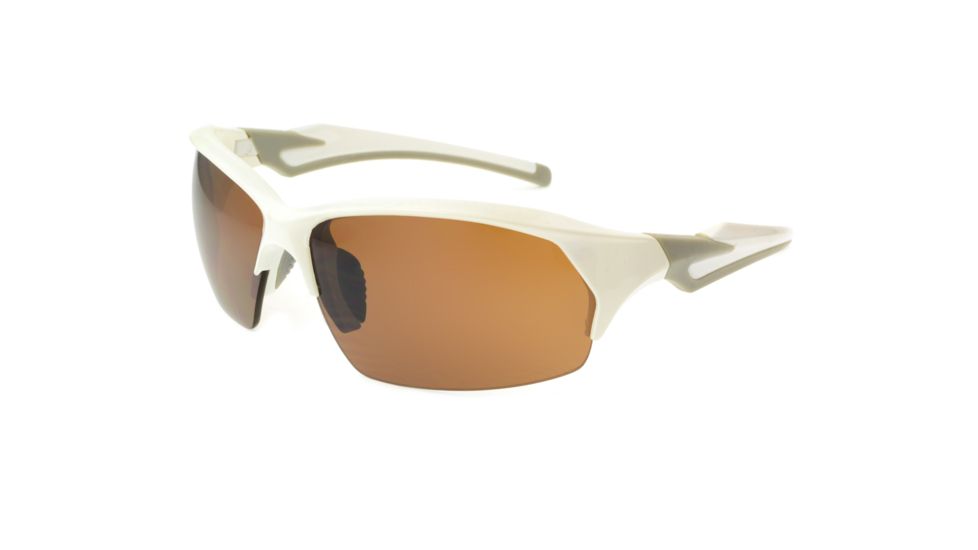 Extreme Optiks EOG 12 Sunglasses, Shiny White Frame, Smoke HD with Silver Mirror Flash Lens, 10228951.FGX