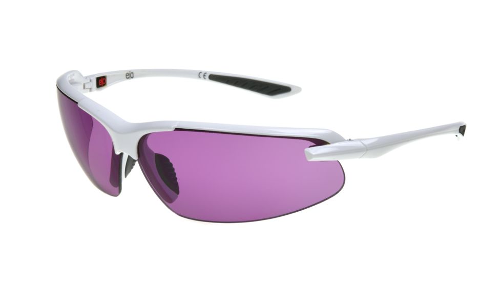 Extreme Optiks EOG 15 Sunglasses, Shiny White/Grey Rubber Frame, Violet lense Lens, 10237311.QTS