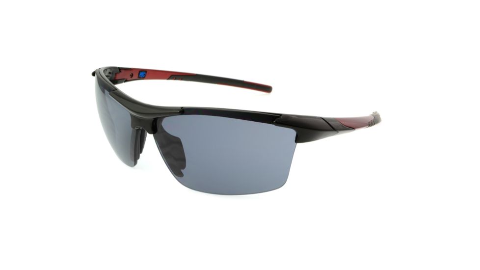 Extreme Optiks EOG 9 Sunglasses, Shiny Black Frame, Smoke HD with Silver Mirror Flash Lens, 10228941.FGX