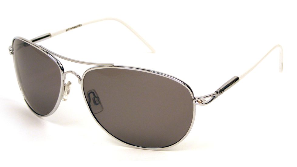 Extreme Optiks Thin Sunglasses, Shiny Silver Frame, Smoke with Silver Mirror Flash Lens, 10211016.FGX