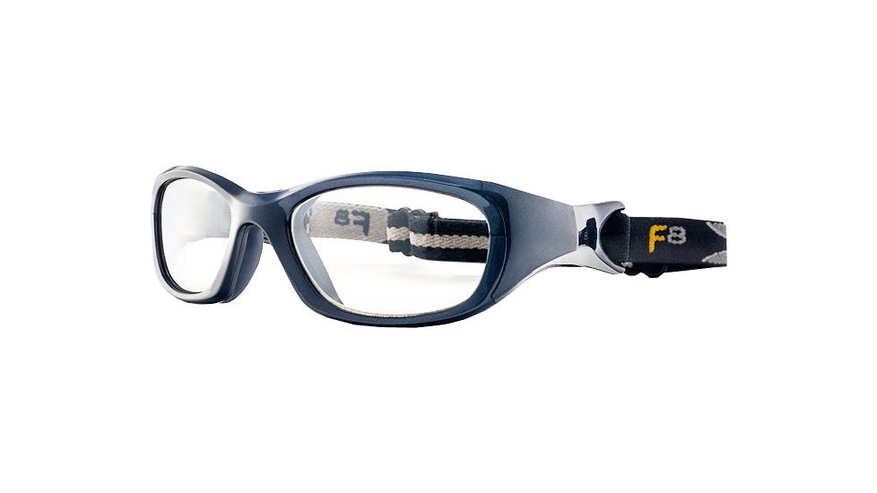 F8 MORPHEUS 3Protective Eyewear Shiny Navy Blue Frame,Clear Silver Flash Lens, Unisex MORPH3SHNB5520CSF