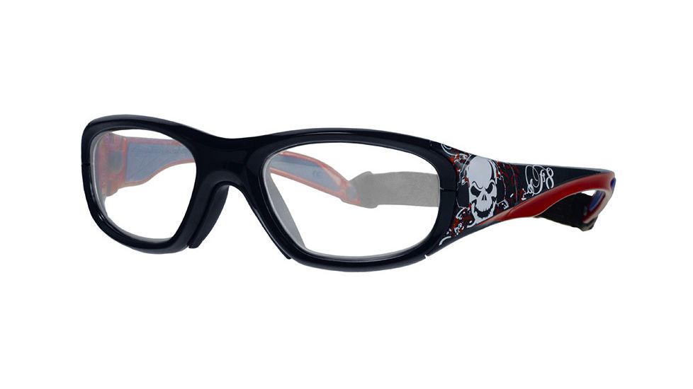 F8 MORPHEUS STREET Protective Eyewear Black Frame,Clear Silver Flash Lens, Boys MORPHSSKUL4817125CSF