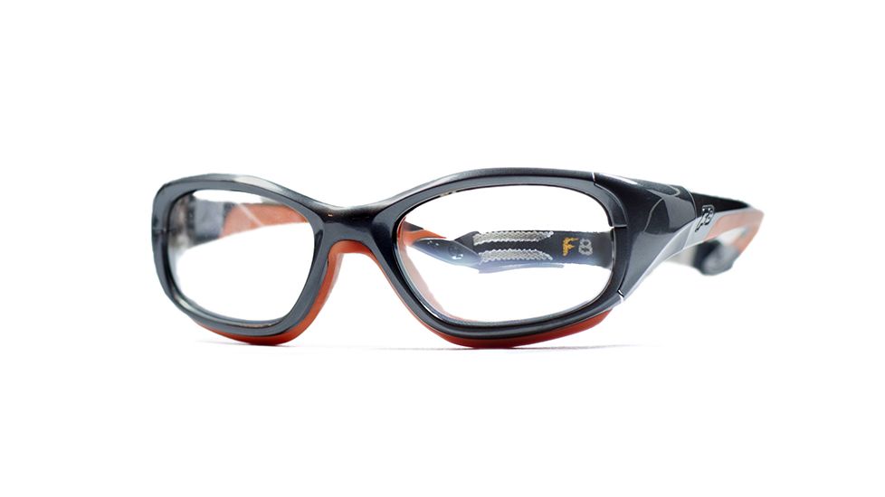 F8 SLAM Protective Eyewear Shiny Grey Frame,Clear Silver Flash Lens, Unisex SLAMSGOR4917135CSF