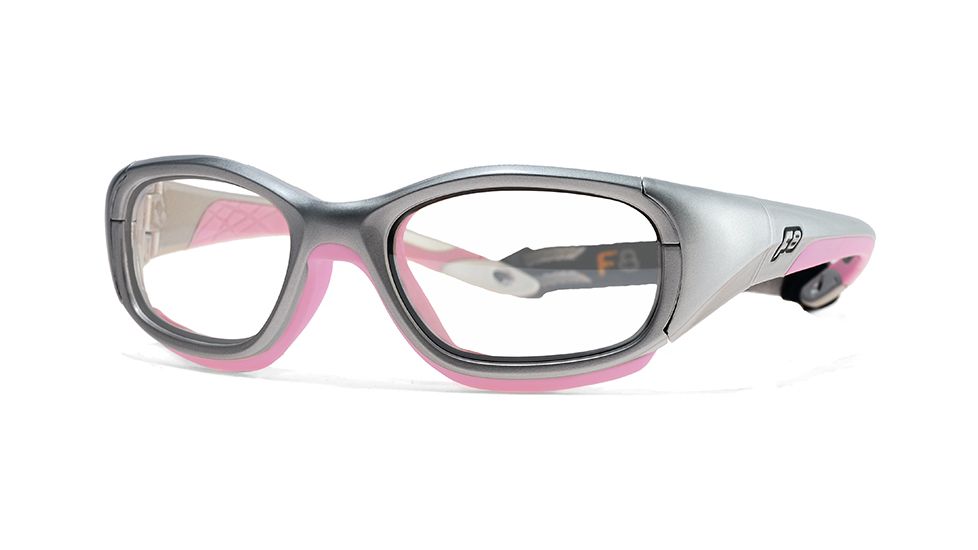 F8 SLAM Protective Eyewear Satin Silver Frame,Clear Silver Flash Lens, Girls / Women SLAMSSPK4917135CSF