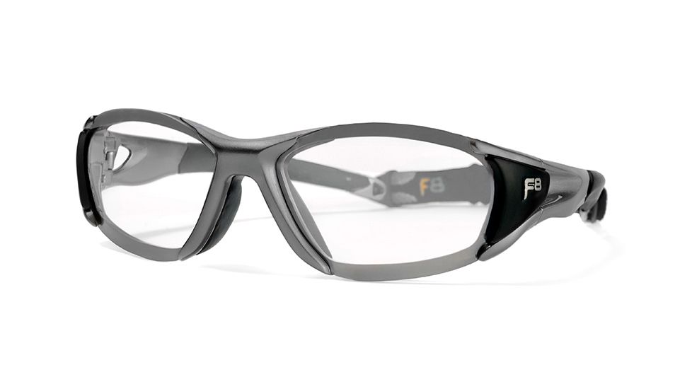 F8 VELOCITYProtective Eyewear Satin GunmetalFrame,Clear Silver Flash Lens, Unisex VELOCISGUN6010140CSF