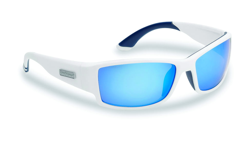 Flying Fisherman 7717WSB Razor Matte White Blue Mirror Sunglasses, 7717WSB