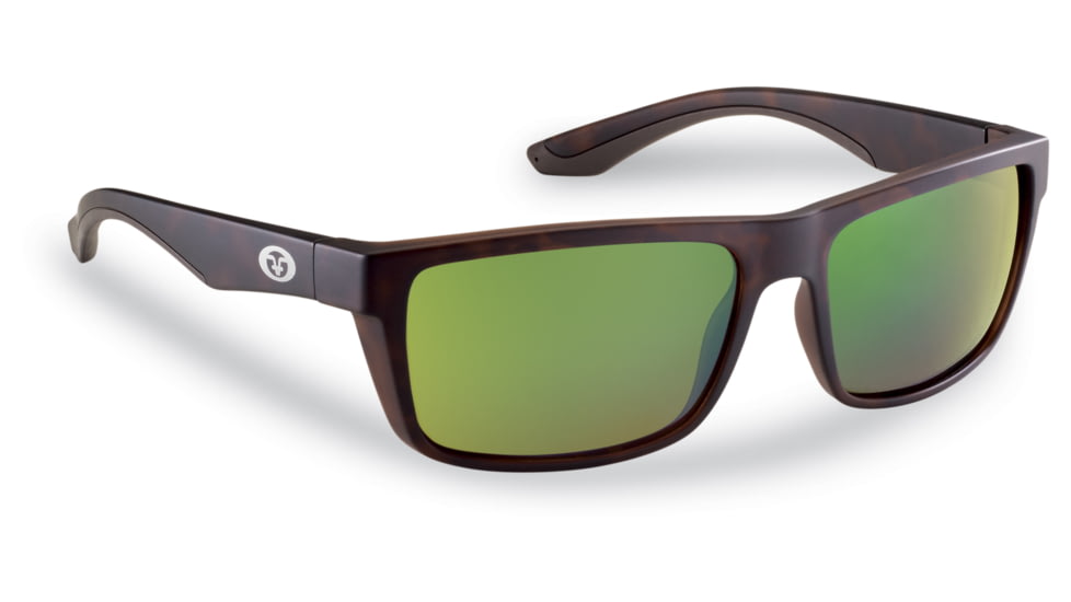 Flying Fisherman 7879TAG Streamer Polarized Sunglasses, Matte Tortoise Frame, Amber-Green Mirror Lens, 7879TAG