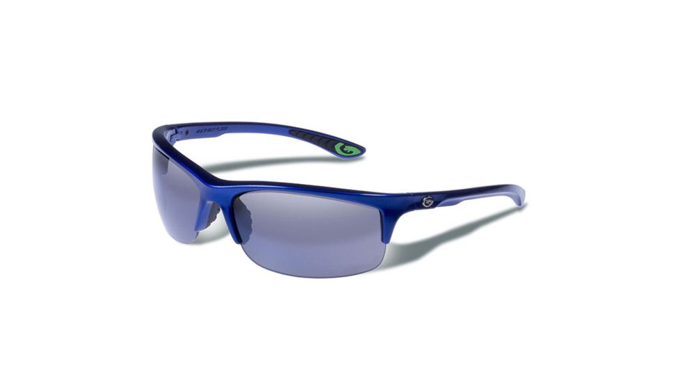 Gargoyles Flux Sunglasses w/ Surf Blue Frame, Smoke Polarized w/Silver Mirror Lens GAR10700056
