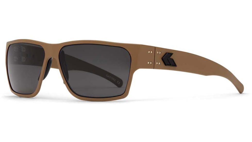 Gatorz Delta Sunglasses, Cerakote Desert Frame, Tan Smoke Polarized Lens, Matte Black Plug, GDELCTN01P