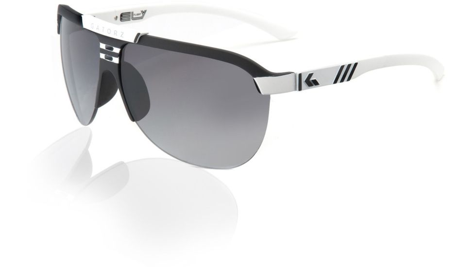 Gatorz Elyflight Sunglasses, Grey Fade Lens, Black-White Frame ELFBWH01F