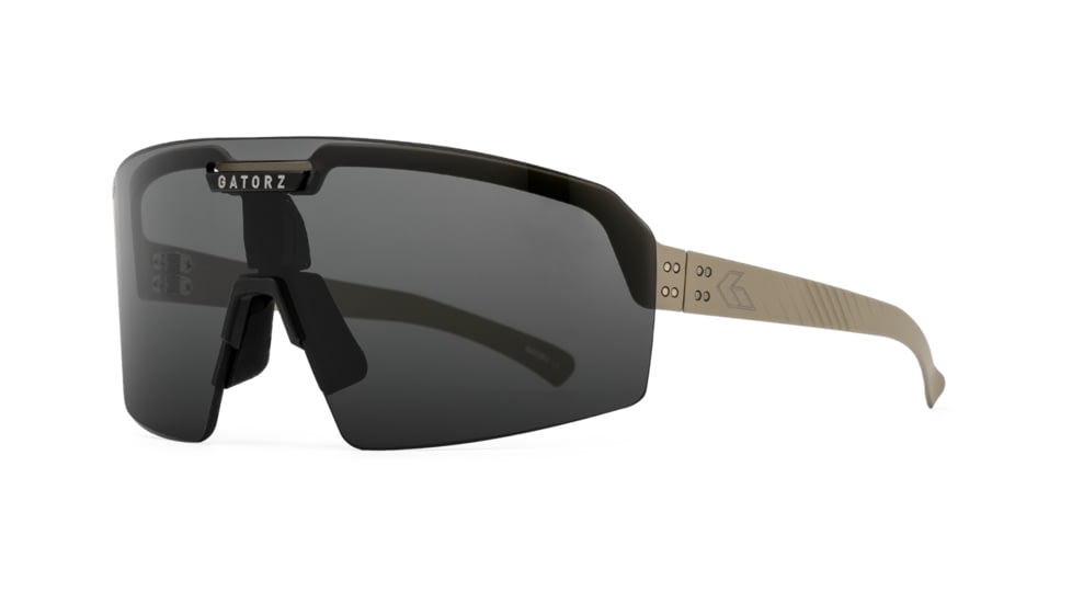 Gatorz Havok Sunglasses, Engraved Logo, Desert Frame, Smoke Polarized Lens, 841235126444