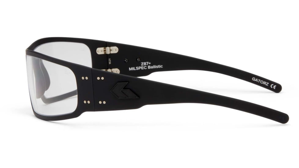 Gatorz Magnum Sunglasses, Milspec Ballistic, Asian Fit, Z87.1, Black Frame, Clear w/ Anti-Fog Lens, AF-MAGZBLK06AMIL