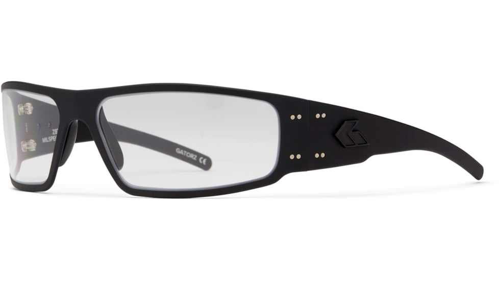 Gatorz Magnum Sunglasses, Milspec Ballistic, Asian Fit, Z87.1, Black Frame, Clear w/ Anti-Fog Lens, AF-MAGZBLK06AMIL