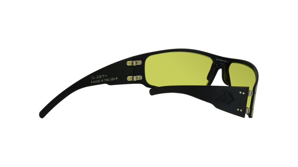 Gatorz Magnum Z Ansi Z87.1 Sunglasses, Matte Black Frame, Yellow W/ Anti-Fog Lens, MAGZBLK04A