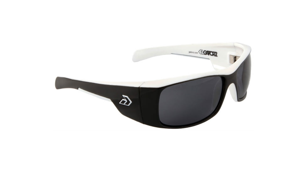 Gatorz Mlkbwh01pBwh Malkin Black White Frame Grey Polarized Lens Sunglasses