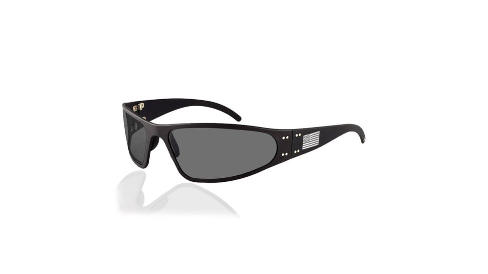 Gatorz Patriot Wraptor Bifocal Prescription Sunglasses, Black - Engraved Forward Facing Flag Frame, AM-WRABLK01BI