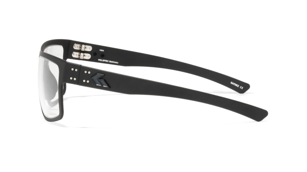 Gatorz Rig Sunglasses, Black Frame with Black Logo, MilSpec Ballistic, Anti-Fog Photochromic Clear Lenses, GZ-14-005