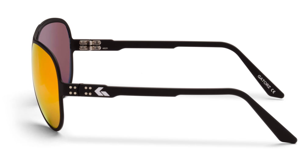 Gatorz Skyhook Sunglasses, Black Frame, Smoke Polarized w/Sunburst Mirror Lens, GZ-09-014