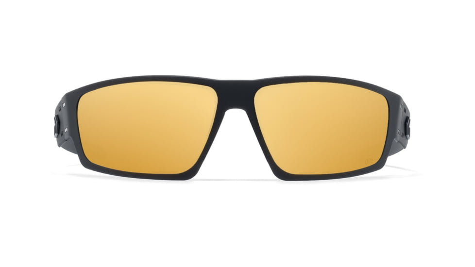 Gatorz Warhawk Sunglasses, Black, Matte Black Logo, Digitally Optimized Polarized OPz Gold Mirror, Black, One Size, 841235127328