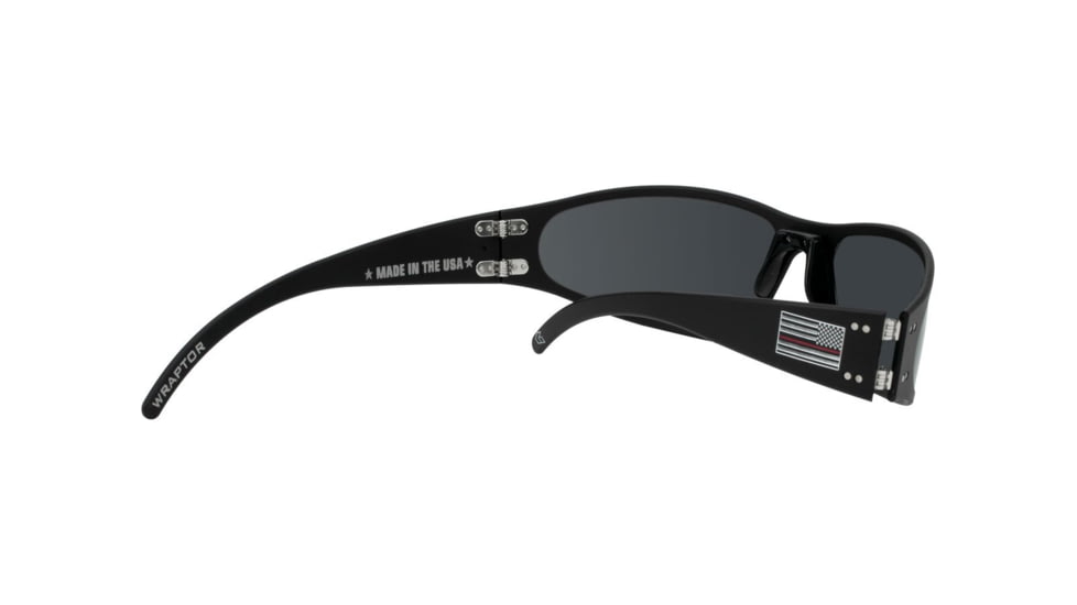 Gatorz Wraptor Sunglasses, Patriot Red Line American Flag, Smoked Polarized Lens, RL-WRABLK01P