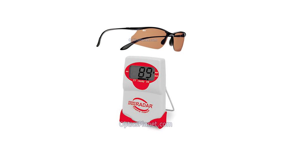 2-PC Perfect Swing Golfing Gift Package - Sport Sensors Dual Mode Swing Speed Radar with Tempo Timer, Bolle Golf Kicker EagleVision 2 Lens Sunglasses