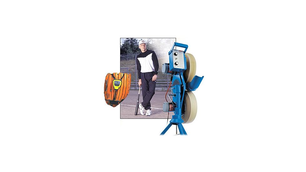 2-PC Perfect Pitch Baseball Fan Gift Package - JUGS 101 Baseball Pitching Machine M1010, Laser Sports Sensors Baseball Glove Radar SALE