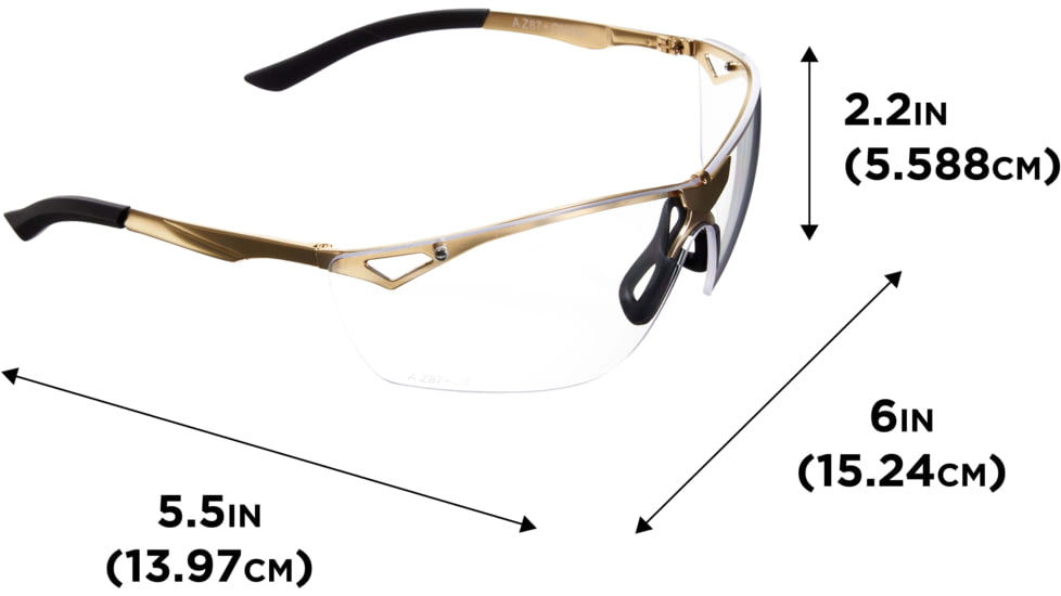 Girls With Guns Afire Protective Shooting Safety Glasses, Gold Frame, Clear Lenses, One Size, 2370