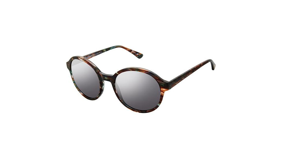 Glamour Editor's Pick GL2001 Sunglasses - Frame Blue Horn, Lens Color Navy Flash, Size 53/20mm GL200102