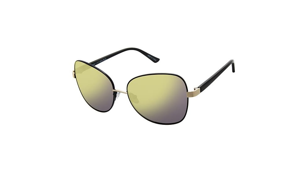 Glamour Editor's Pick GL2006 Sunglasses - Frame Mt Black/Black, Lens Color Soft Gold Flash, Size 56/15mm GL200601