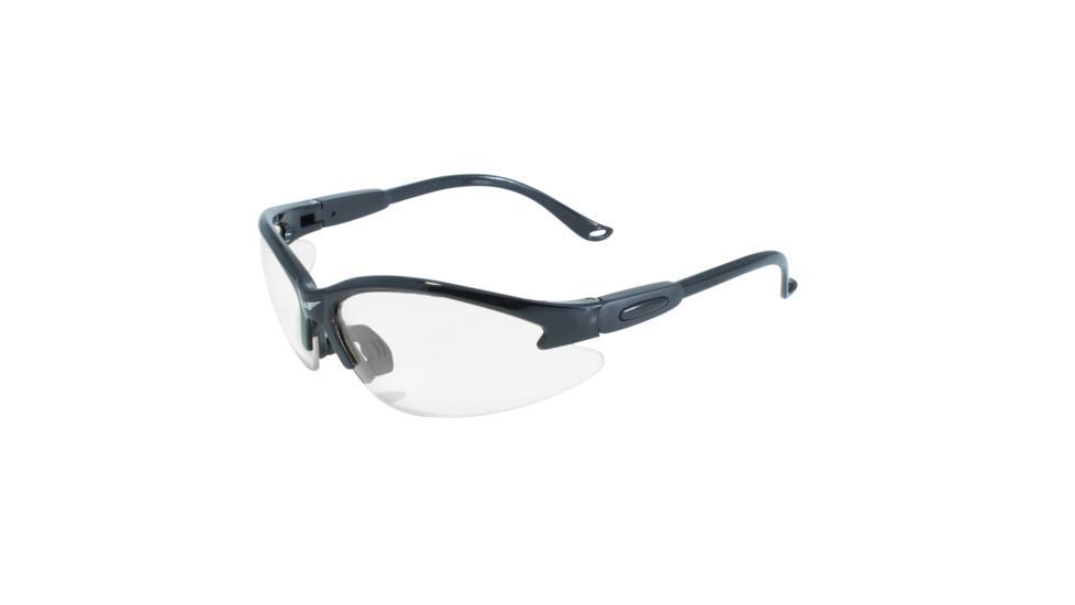 Global Vision Cougar Shooting Glasses, Black Semi Rimless Frame, Clear Lens 4002619