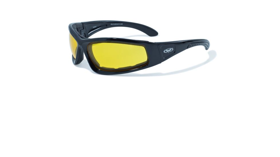 Global Vision Gloss Shooting Glasses, Black Frame with Foam Padding, Yellow Lens 4002623
