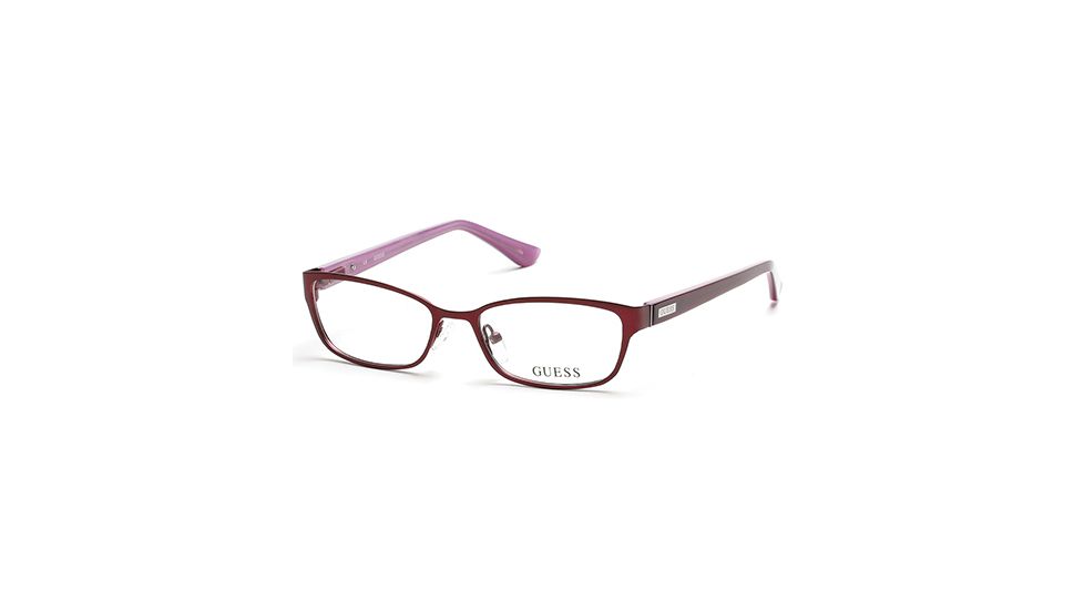 Guess GU2515 Eyeglass Frames - Matte Bordeaux Frame Color, Clear Lens Color