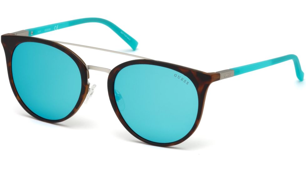 Guess GU3021 Sunglasses - Dark Havana Frame Color, Smoke Mirror Lens Color