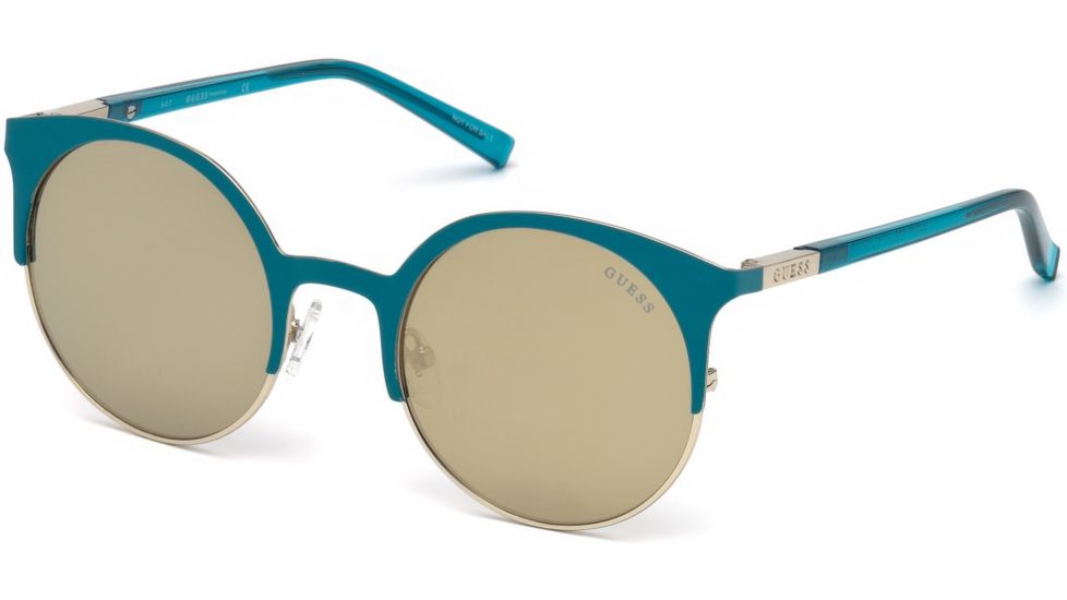 Guess GU3036 Sunglasses - Turquoise Frame Color, Brown Mirror Lens Color