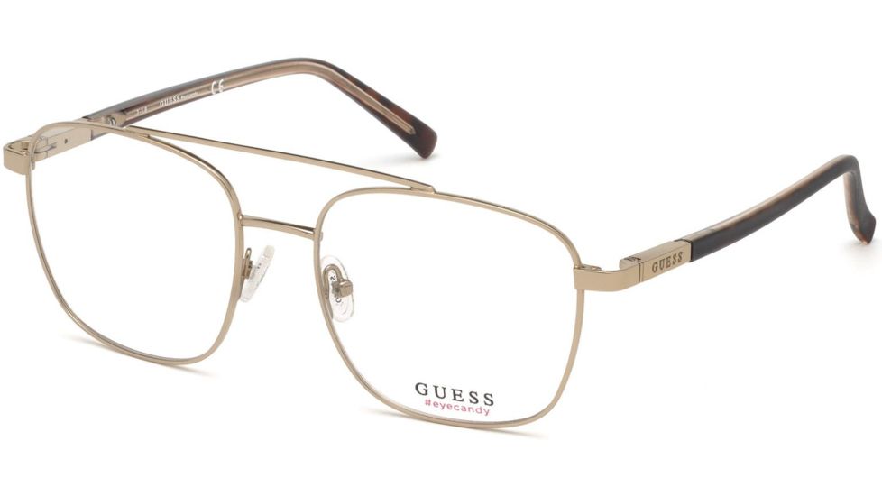 Guess GU3038 Bifocal Prescription Eyeglasses - Gold Frame, Gold Lenses, 52 mm Lens Diameter GU303852032