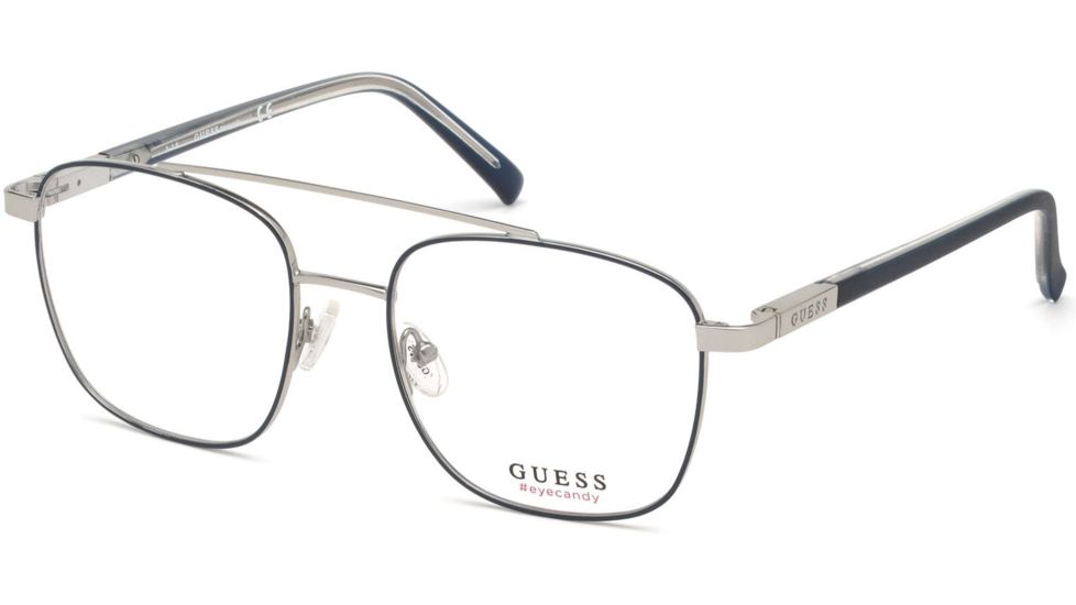 Guess GU3038 Bifocal Prescription Eyeglasses - Shiny Blue Frame, Shiny Blue Lenses, 52 mm Lens Diameter GU303852090