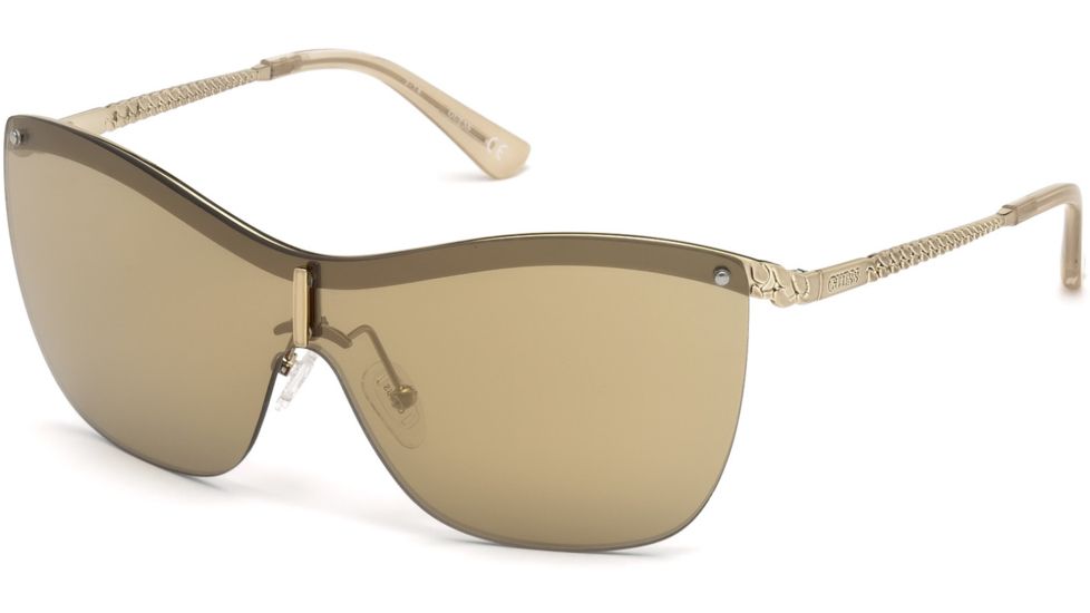 Guess GU7471 Sunglasses - Gold Frame Color, Brown Mirror Lens Color