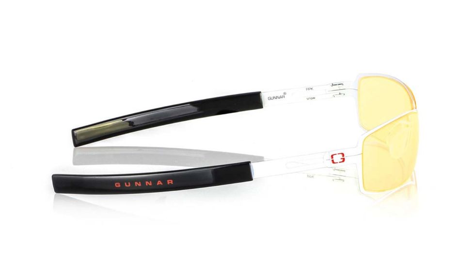 Gunnar Optiks PPK Full Rim Advanced Video Gaming Glasses, Snow/Onyx Frame Finish, Snow, Full Rim PPK-00701
