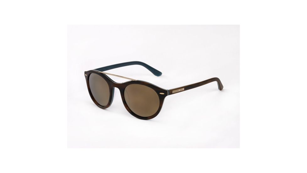 Hang Ten Gold GoldSchool Sunglasses, Demi White Blue/Gradient Brown Lens 4002407