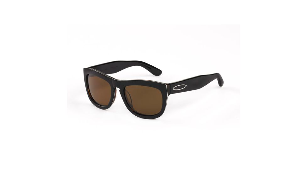 Hang Ten Gold Papa He e Nalu Sunglasses, Black White Demi/Brown Lens 4002432