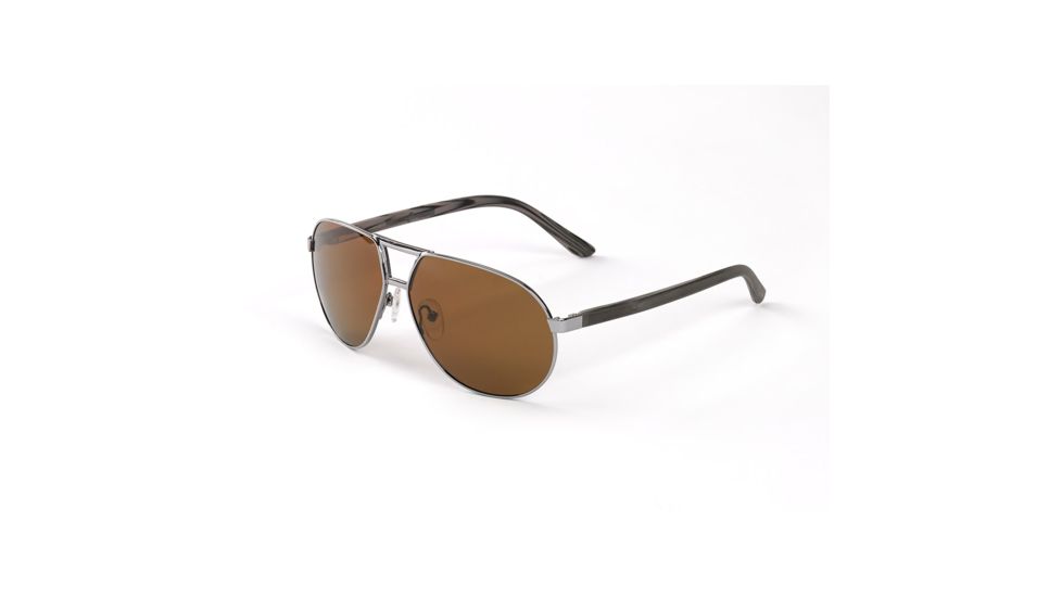 Hang Ten Gold The VHS Sunglasses, Shiny Silver/Brown Lens 4002413