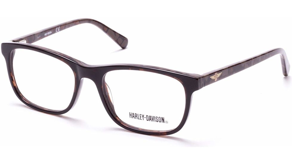 Harley Davidson Eyewear HD0135T Prescription Eyeglasses - Shiny Dark Brown Frame, Shiny Dark Brown Lenses, 49 mm Lens Diameter HD0135T49048