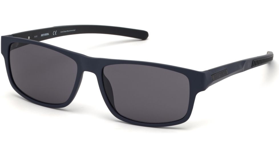Harley Davidson Eyewear HD0935X Sunglasses - Matte Blue Frame, Smoke Lenses, 62 mm Lens Diameter HD0935X6291A