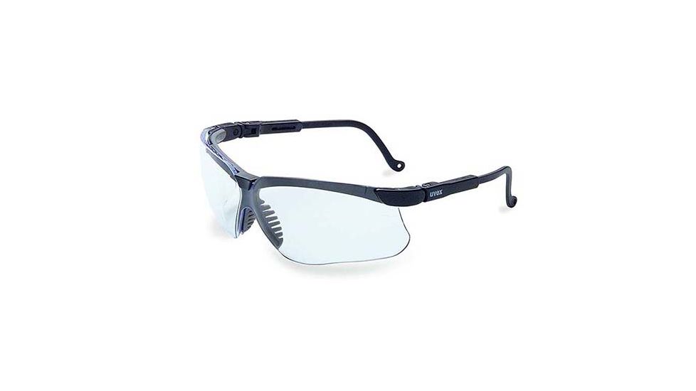 Howard Leight Genesis Safety Eyewear with HydroShield AF lens coating, Black Frame, Clear Lens, One size fits most, R-02229