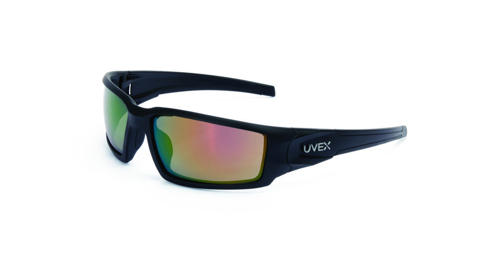 Howard Leight Hypershock Safety Eyewear with Hardcoat lens coating, Black Frame, Red Mirror Lens, One size fits most R-02224