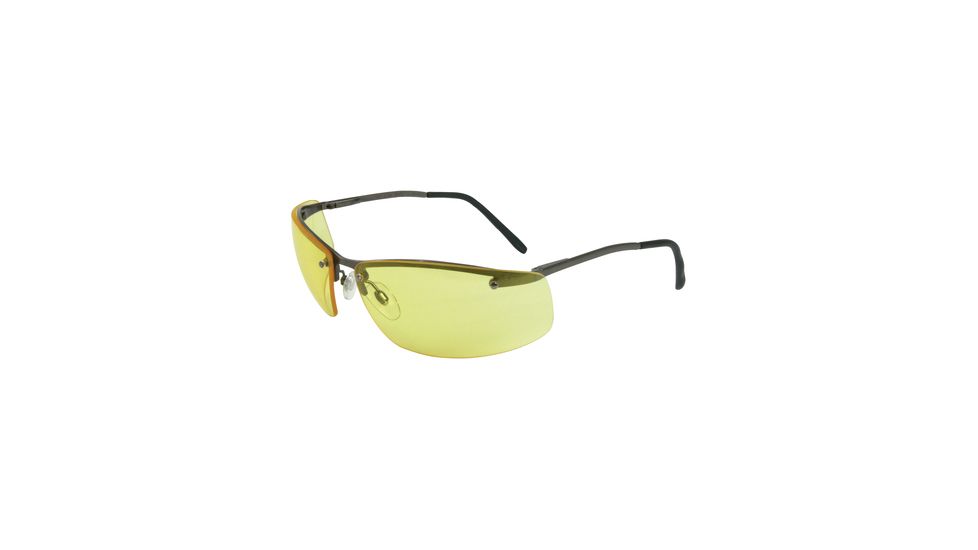 Howard Leight Safety Glasses Slate w/ Metal Frame and Anti Scratch Amber Lenses - Pack of 4