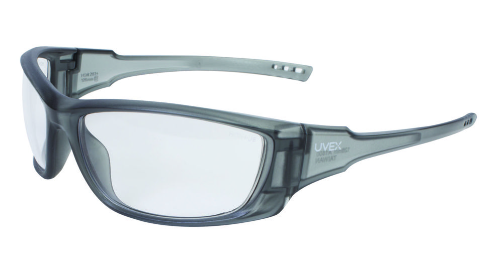 Howard Leight Uvex A1500 Safety Eyewear with Hardcoat lens coating, Gray Frame, Clear Lens, One size fits most R-02226