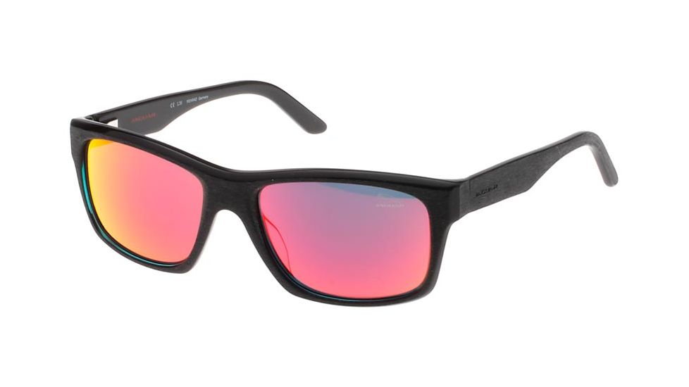 Jaguar 37171 Sunglasses, Male, Mat Black-Wood/Red Mirror Lenses, 56-18-140 37171-6494