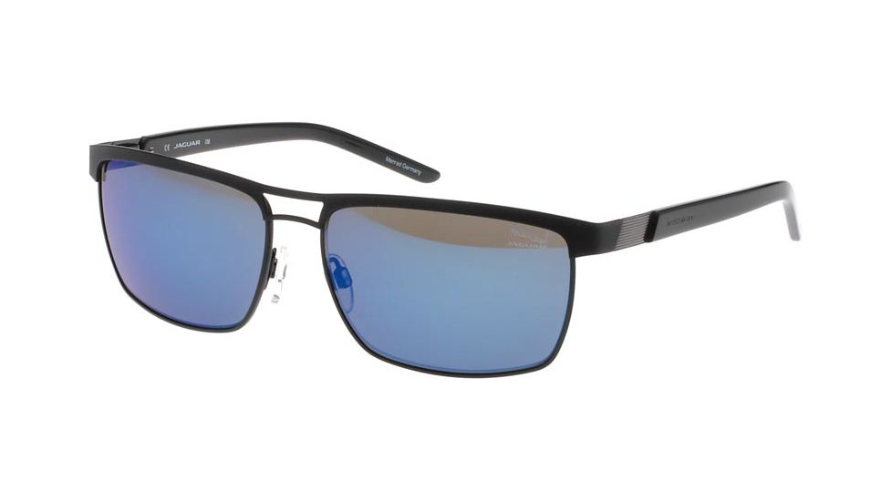 Jaguar 37549 Sunglasses, Male, Black/Blue Mirror Lenses, 59-15-140 37549-610