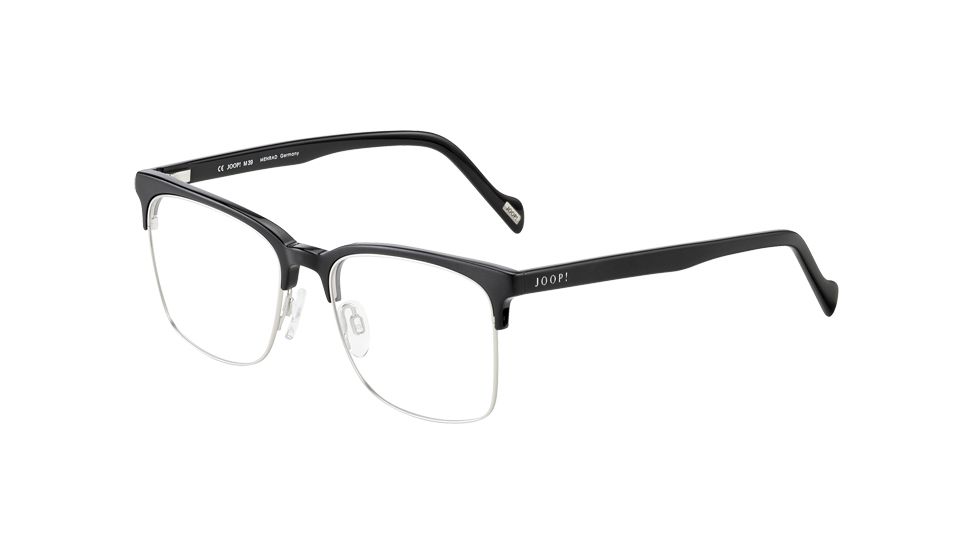 Joop! 82039 Progressive Prescription Eyeglasses, Black Matte/Silver Frame, 82039-8840PR